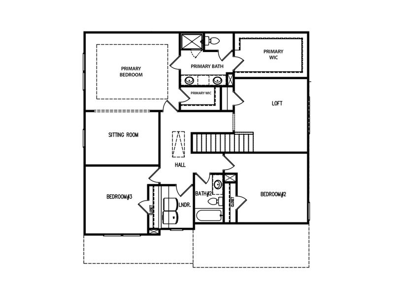 2D floor plan layout for the The Landon II by My Home Communities in Robins Estates, Warner Robins, GA (Image 4).