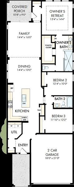 2D floor plan layout of this home in The Highlands - Grove Collection, Porter, TX (Image 4).