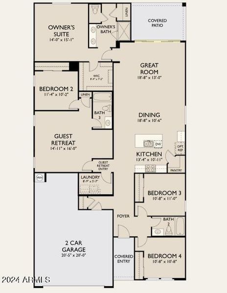 Floor Plan - Sunflower - 2,220sf