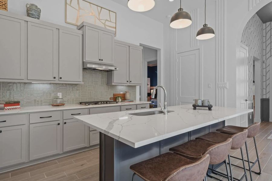 Representative furnished interior of a home built from the Bonneville by Chesmar Homes in Prominence 50's, San Antonio (Image 3).