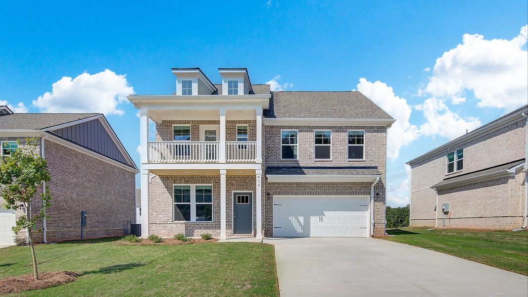 Representative exterior photo of a completed home built from the Pelham by DRB Homes in Bowers Farm, McDonough, GA (Image 23).