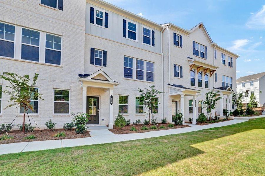 Front exterior of a new home in Somerset at Veterans Memorial, Mableton, GA, highlighting curb appeal (Image 20).
