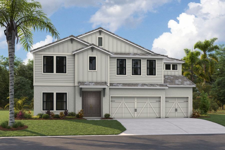 Representative exterior photo of a completed home built from the Westshore II by Homes by WestBay in Pasadena Ridge, Pasadena Hills, FL (Image 6).