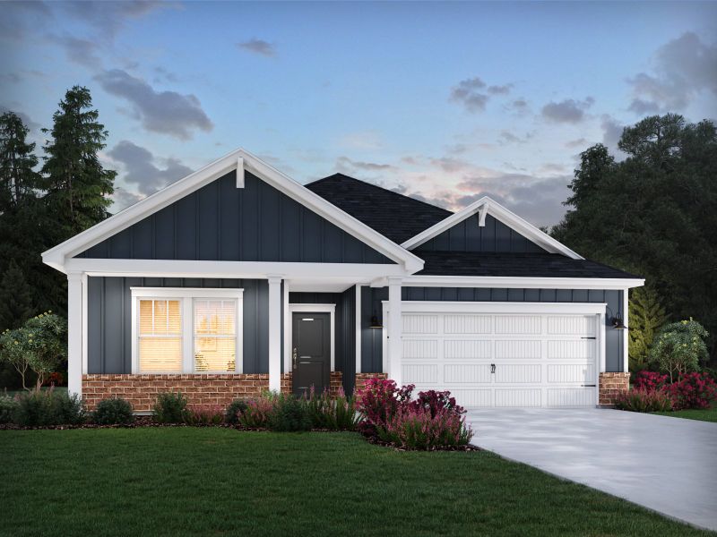 Representative exterior photo of a completed home built from the Chandler by Meritage Homes in Nelson's Creek, Mocksville, NC (Image 2).