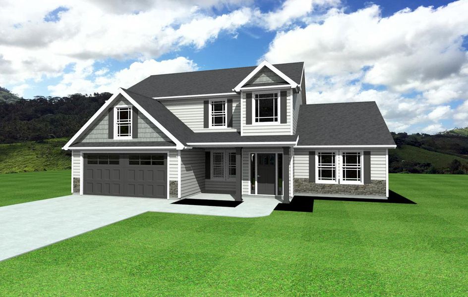 Representative exterior photo of a completed home built from the Enory by Enchanted Homes in Messer Farms, Inman, SC (Image 27). Representative exterior photo of a completed home built from the Enory by Enchanted Homes in Messer Farms, Inman, SC (Image 27).