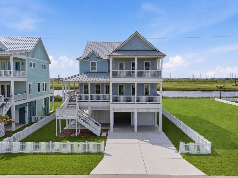Front exterior of a new home in , Galveston, TX, highlighting curb appeal (Image 2). Front exterior of a new home in , Galveston, TX, highlighting curb appeal (Image 2).