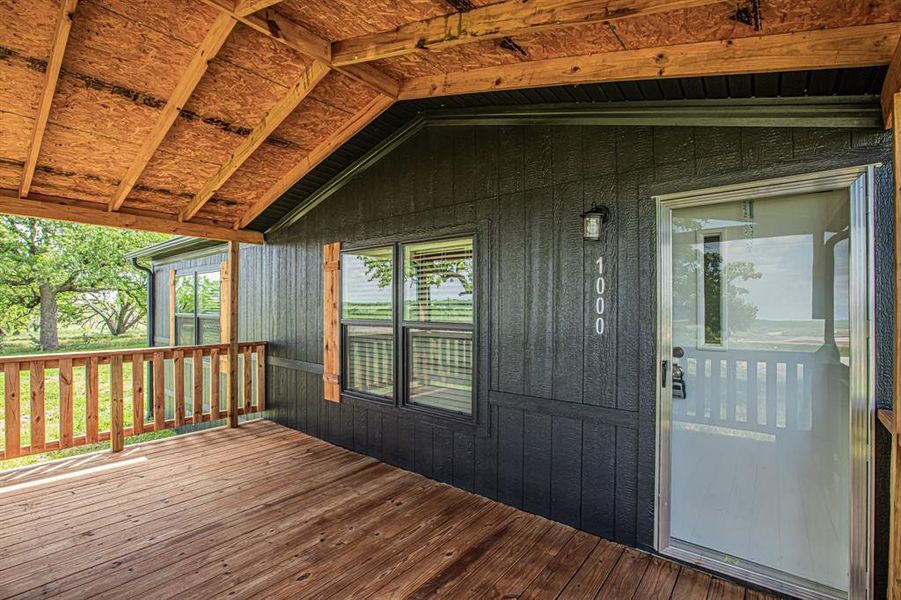 Exterior details and patio area of a home in , Poolville (Image 33).