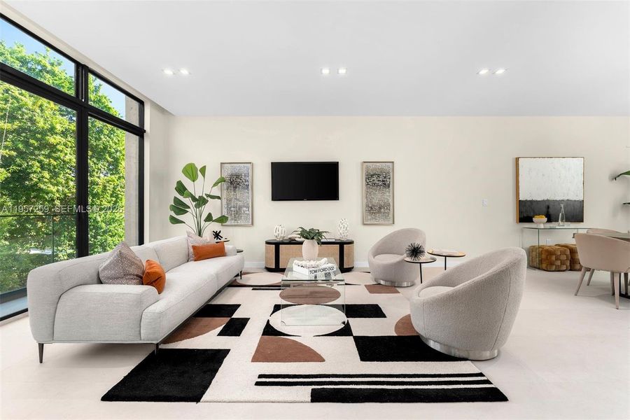 Furnished interior view inside a new home in , Miami (Image 11).