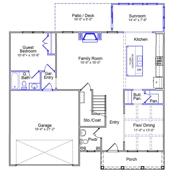 2D floor plan layout of this home in Indigo at Abbey Preserve, Wilmington, NC (Image 2). 2D floor plan layout of this home in Indigo at Abbey Preserve, Wilmington, NC (Image 2).