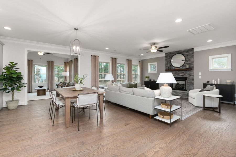 Representative furnished interior of a home built from the Hanover Lux by Keystone Homes NC in Weybridge, Burlington (Image 16).