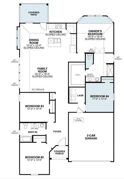 2D floor plan layout of this home in Hunters Ridge, Crowley, TX (Image 3). 2D floor plan layout of this home in Hunters Ridge, Crowley, TX (Image 3).