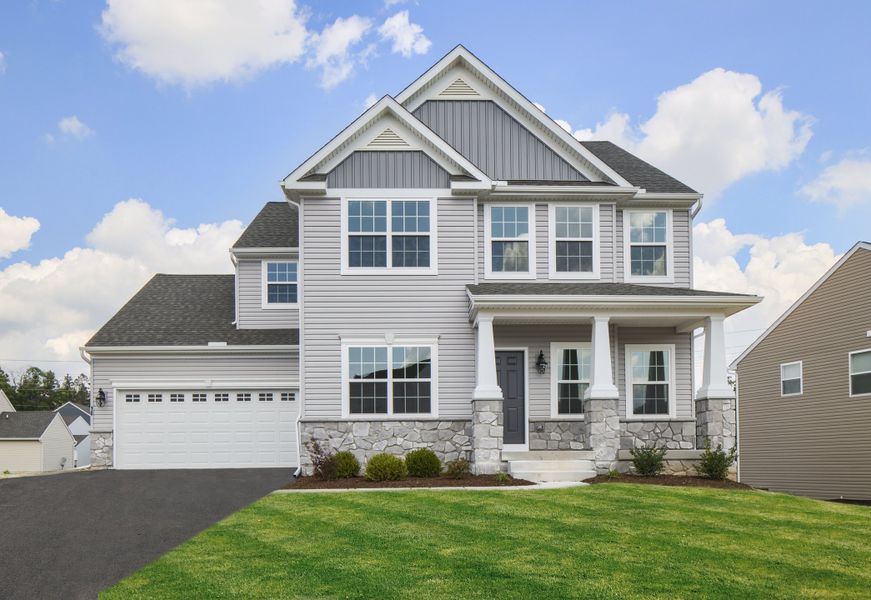 Representative exterior photo of a completed home built from the Addison by Keystone Custom Homes in Mayes Hall, Davidson, NC (Image 10).