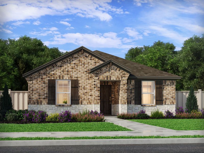 Front exterior of a home in the Colony at Cole Springs - Arbor Collection community, located in Buda, TX (Image 9).