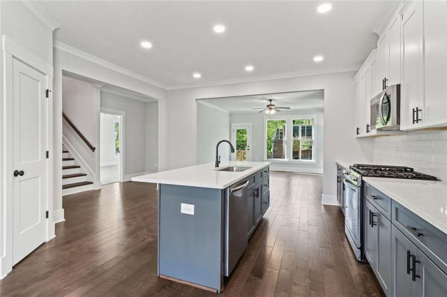 Furnished interior view inside a new home in , Atlanta (Image 6). Furnished interior view inside a new home in , Atlanta (Image 6).