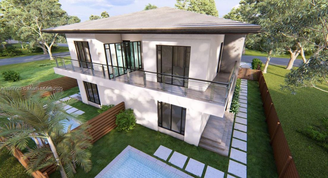 Exterior details and patio area of a home in , Miami (Image 6). Exterior details and patio area of a home in , Miami (Image 6).