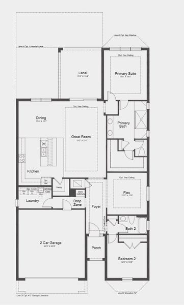 2D floor plan layout for the Azzurro by Taylor Morrison in Esplanade Lake Club, Fort Myers, FL (Image 5).