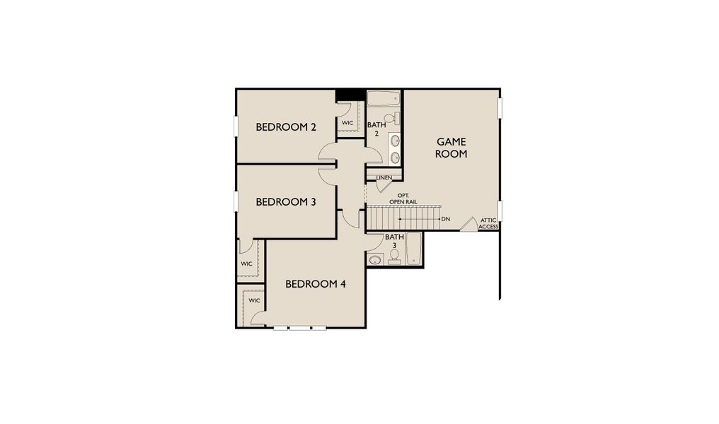 2D floor plan layout for the Grayson by Ashton Woods in Wildflower Ranch, Justin, TX (Image 5).