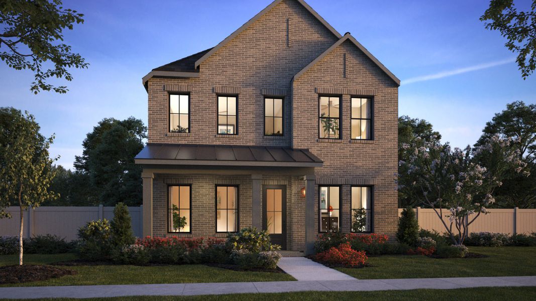 Representative exterior photo of a completed home built from the Valente by Normandy Homes in Hazelwood 40' Series, Frisco, TX (Image 19). Representative exterior photo of a completed home built from the Valente by Normandy Homes in Hazelwood 40' Series, Frisco, TX (Image 19).