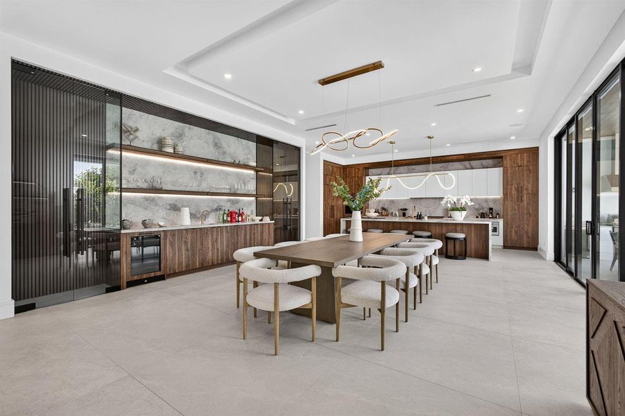 Dining room and wet bar Dining room and wet bar