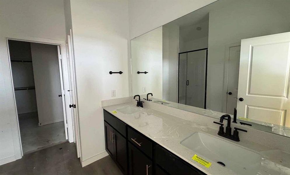 Primary Bathroom Construction Progress featuring the Noir Collection