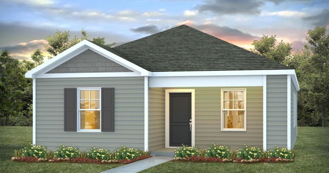 Front exterior of a new home in The Park at Wilkinson, Orangeburg, SC, highlighting curb appeal (Image 1). Front exterior of a new home in The Park at Wilkinson, Orangeburg, SC, highlighting curb appeal (Image 1).