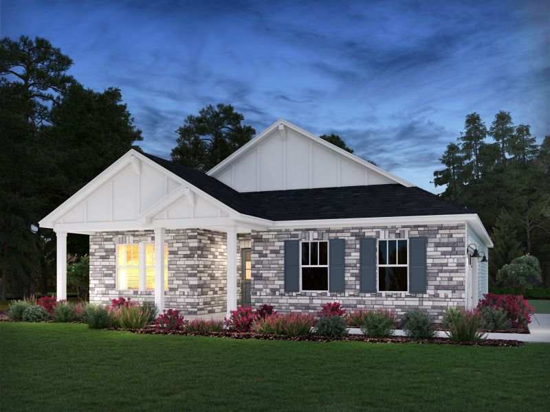 Representative exterior photo of a completed home built from the Newport Side Load by Meritage Homes in Brighton Springs, York, SC (Image 18). Representative exterior photo of a completed home built from the Newport Side Load by Meritage Homes in Brighton Springs, York, SC (Image 18).