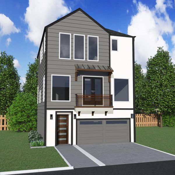 Front exterior of a new home in , Houston, TX, highlighting curb appeal (Image 1). Front exterior of a new home in , Houston, TX, highlighting curb appeal (Image 1).