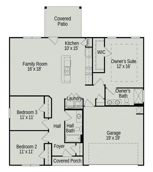 2D floor plan layout of this home in Jackson Hills, Clarksville, TN (Image 3).