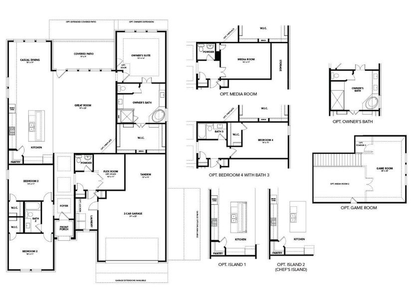 2D floor plan layout of this home in Hawkes Landing, Leander, TX (Image 2). 2D floor plan layout of this home in Hawkes Landing, Leander, TX (Image 2).