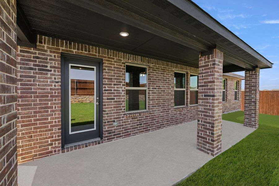 Front exterior of a new home in Baker Farms, Cleburne, TX, highlighting curb appeal (Image 27). Front exterior of a new home in Baker Farms, Cleburne, TX, highlighting curb appeal (Image 27).