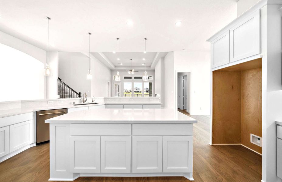 Furnished interior view inside a new home in Bridgeland 60′, Cypress (Image 7).