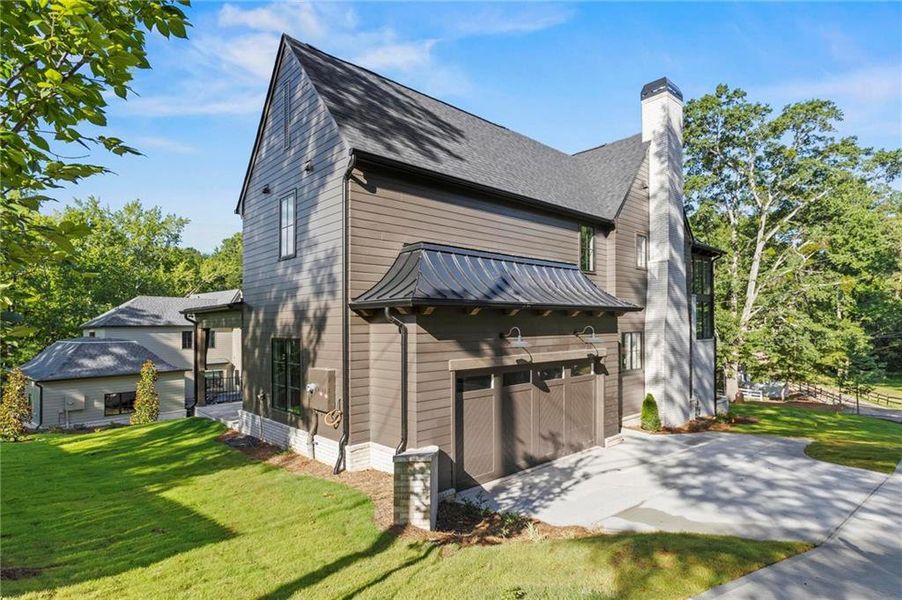 Front exterior of a new home in , Roswell, GA, highlighting curb appeal (Image 24). Front exterior of a new home in , Roswell, GA, highlighting curb appeal (Image 24).