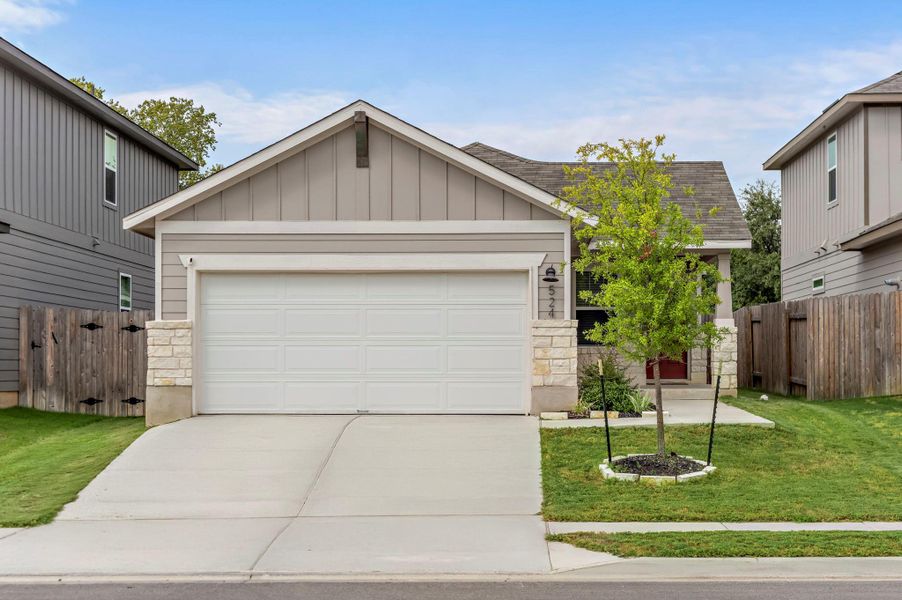 Front exterior of a new home in , Georgetown, TX, highlighting curb appeal (Image 1). Front exterior of a new home in , Georgetown, TX, highlighting curb appeal (Image 1).