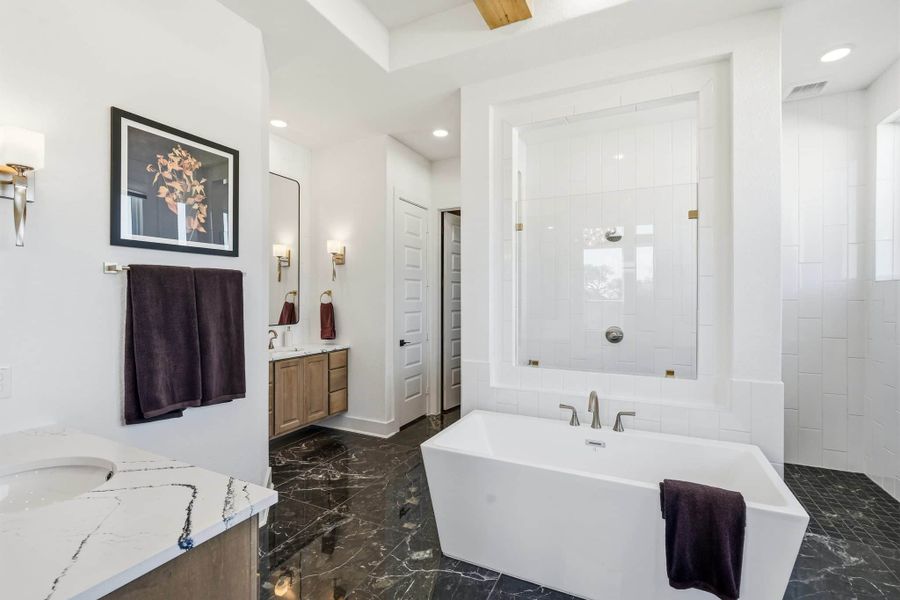 Representative furnished interior of a home built from the Rivers 60′ by Chesmar Homes in Esperanza, Boerne (Image 4).