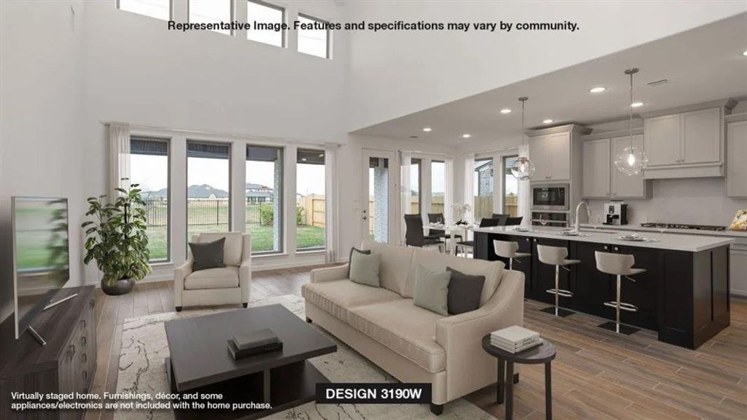 Furnished interior view inside a new home in M3 Ranch 50', Mansfield (Image 4). Furnished interior view inside a new home in M3 Ranch 50', Mansfield (Image 4).