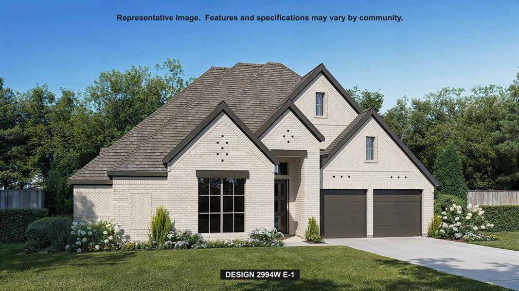 Front exterior of a new home in Hillstead, Lavon, TX, highlighting curb appeal (Image 1). Front exterior of a new home in Hillstead, Lavon, TX, highlighting curb appeal (Image 1).
