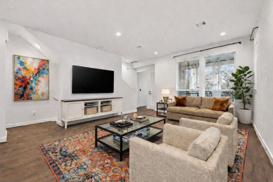 Furnished interior view inside a new home in The Corner At Buffalo Pointe, Houston (Image 6).