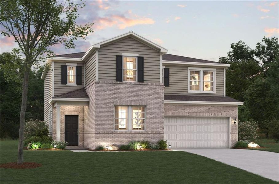 Front exterior of a new home in Belleview Manor, Fairburn, GA, highlighting curb appeal (Image 19).