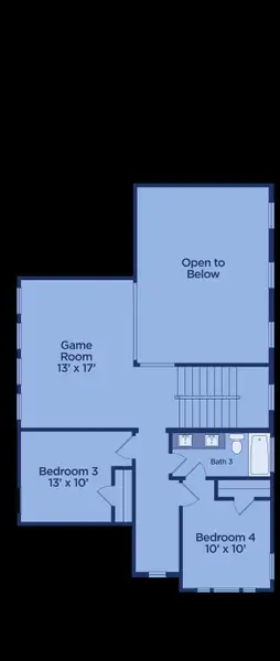 2D floor plan layout for the Elm by UnionMain Homes in Edgewater, Fate, TX (Image 4).