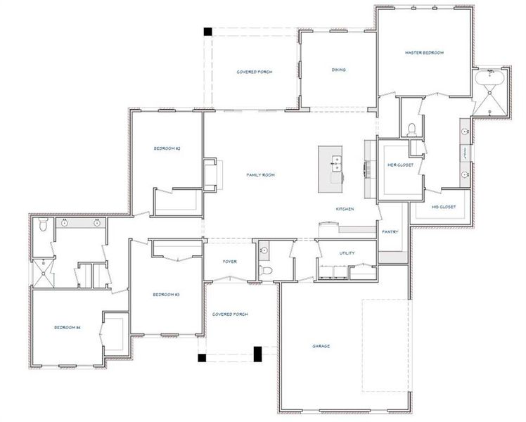 2D floor plan layout of this home in Whitestone Heights, Benbrook, TX (Image 5).
