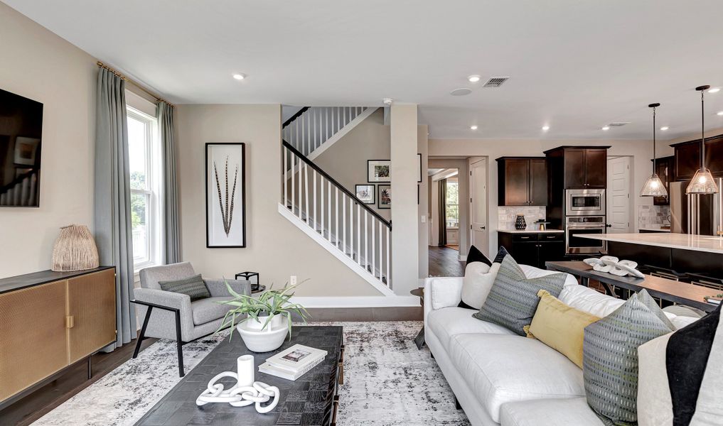 Great room overlooking kitchen