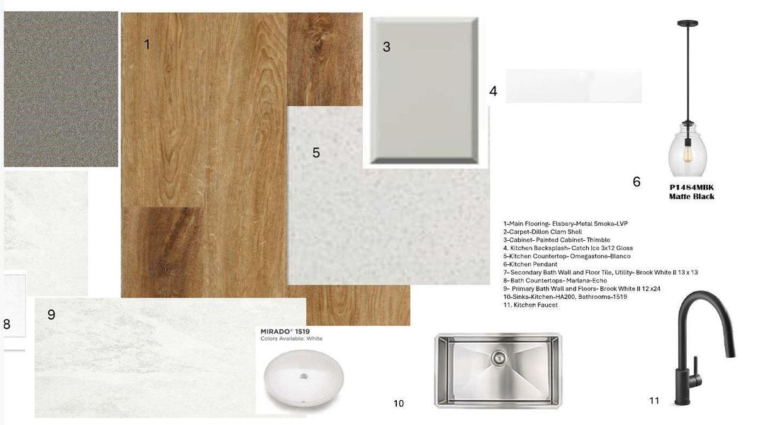 Sample of building materials used in homes in The Meadows at Imperial Oaks, Spring (Image 7).