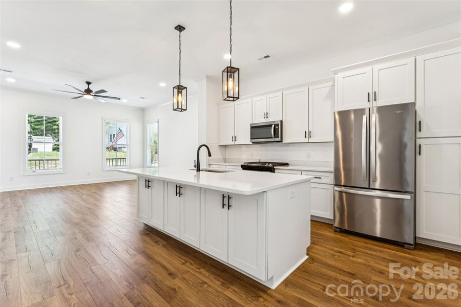 Large island, open concept