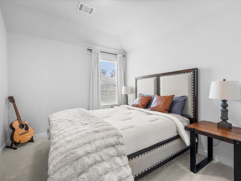 Bedroom 4 with custom window treatment