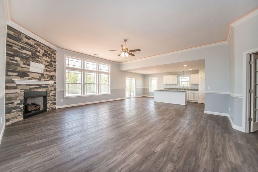 Representative unfurnished interior of a home built from the Franklin by Enchanted Homes in Guadalupe Heights, Seguin (Image 22).