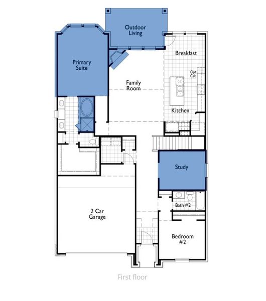 2D floor plan layout of this home in Wildflower Ranch: 50ft. lots, Dish, TX (Image 5).