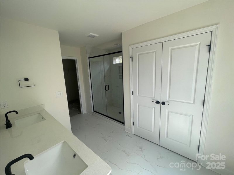 Primary Shower with tile and niche for soap, etc. Primary Shower with tile and niche for soap, etc.