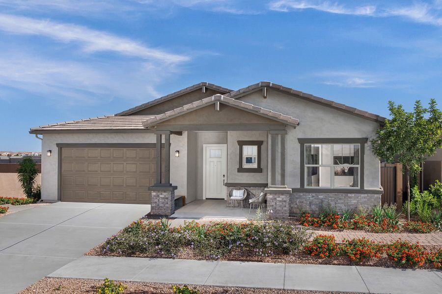 Representative exterior photo of a completed home built from the Dove by Mattamy Homes in Empire Pointe, Queen Creek, AZ (Image 25). Representative exterior photo of a completed home built from the Dove by Mattamy Homes in Empire Pointe, Queen Creek, AZ (Image 25).