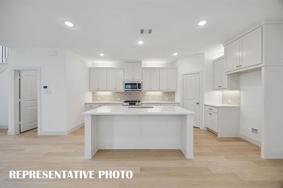 The large kitchen island is the hub of your new dream kitchen! REPRESENTATIVE PHOTO The large kitchen island is the hub of your new dream kitchen! REPRESENTATIVE PHOTO
