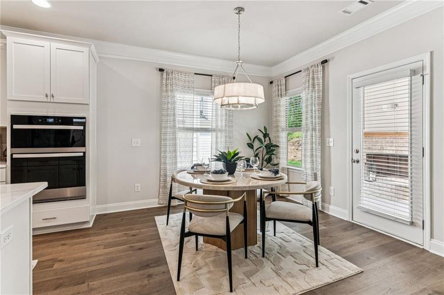 Furnished interior view inside a new home in , Flowery Branch (Image 6). Furnished interior view inside a new home in , Flowery Branch (Image 6).